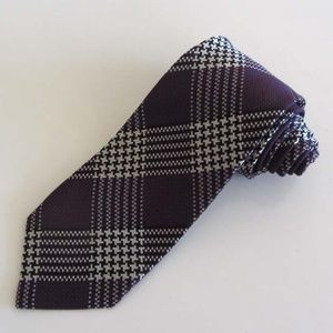 TOM FORD Houndstooth plaid pattern tie 100% silk